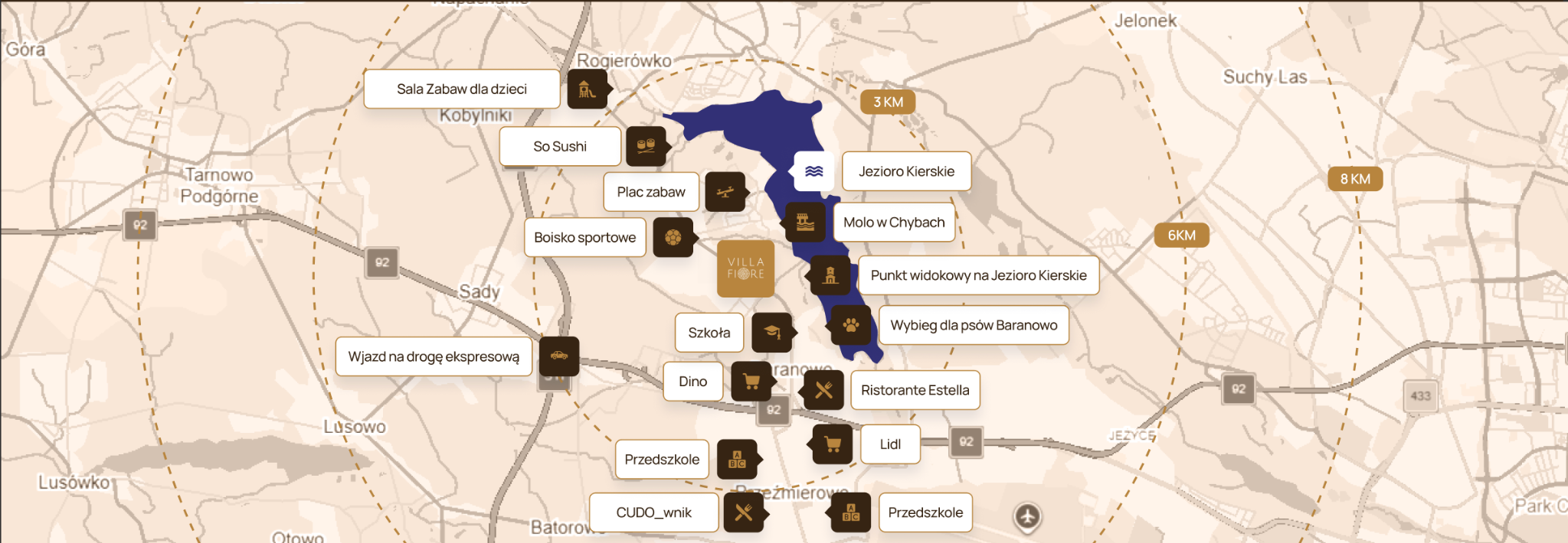 Mapa okolicy Villa Fiore
