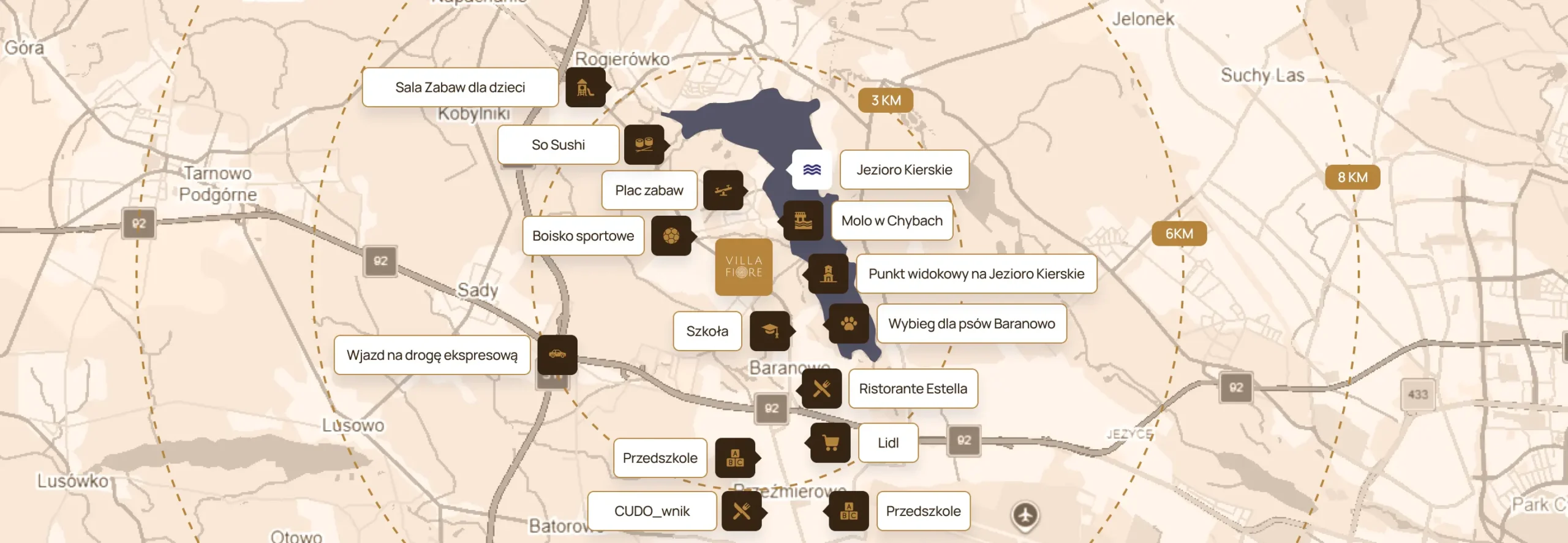Mapa okolicy Villa Fiore